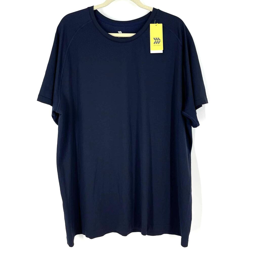 All‎ In Motion Blue Black Seamless Workout T-Shirt Size XXL NWT
